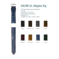 CINTURINO STAMPA ALLIGATORE SEMIMBOTTITO COGNAC