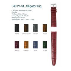 CINTURINO STAMPA ALLIGATORE BOMBATO PUNTA QUADRA BLUE