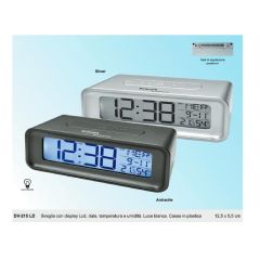 SVEGLIA QUARZO LCD THERMO + IGROMETRO