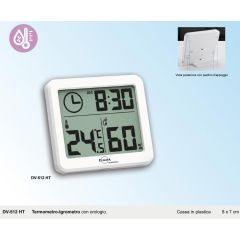 TERMOMETRO-IGROMETRO CON OROLOGIO DV-512HT