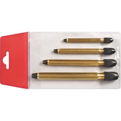 ASSORTIMENTO DI MANDRINI IN OTTONE CON TESTA QUADRATA 4 pz