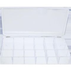 Scatola di plastica con 18 scomparti trasparenti