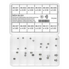 ASSORTIMENTO CORONE ANTIPOLVERE ACCIAIO DEMIBOULE PEZZI 24