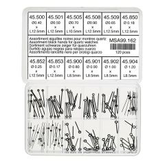 ASSORTIMENTO DI LANCETTE PER OROLOGI NERE / 120 PEZZI