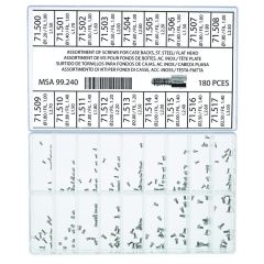 ASSORTIMENTO VITI FONDO CASSA TESTA PIATTA ACCIAIO 180pz